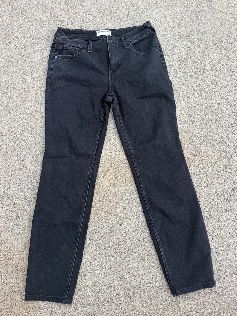 Free People Black Straight-Leg Jeans